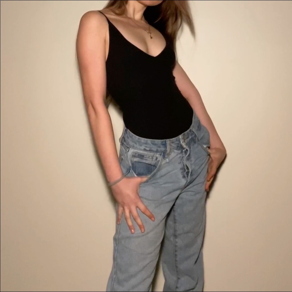 Black Ribbed Bodysuit - Picture 2 of 4